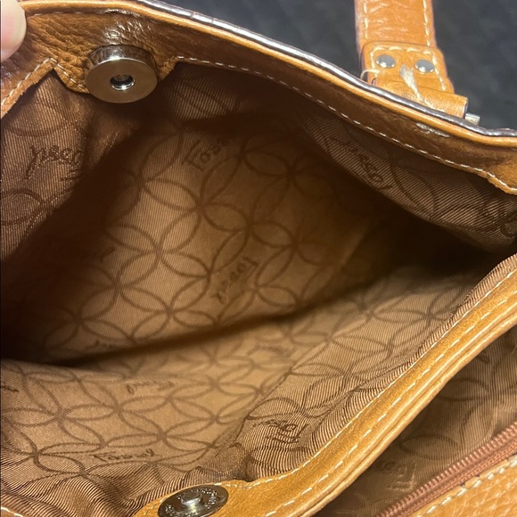 Fossil tan/light brown Leather Shoulder Bag
